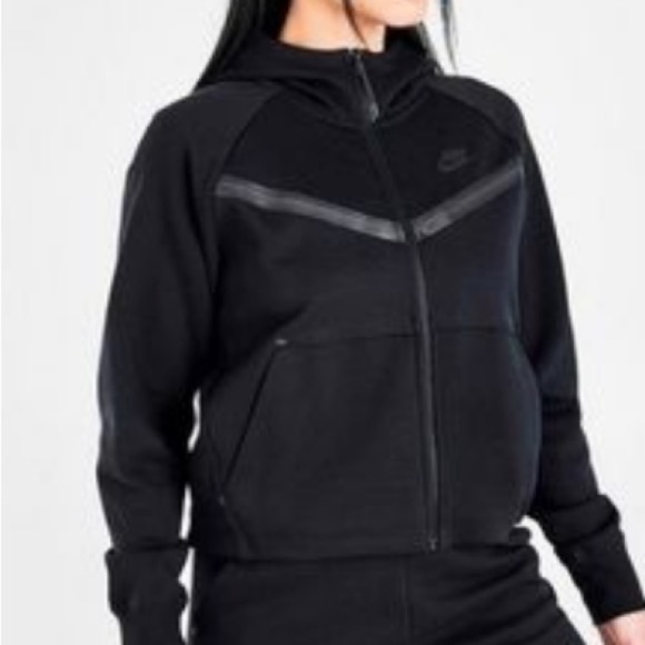 Nike Tech Fleece Black FZ Windrunner Hoodie Jacket DA2044-010 Sz 2X Women - Picture 1 of 10